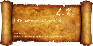 Löwbeer Klotild névjegykártya